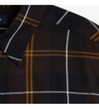 Fred Perry Brown twill plaid shirt
