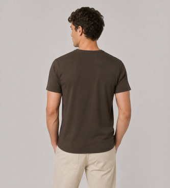 Guess Braunes Classic T-Shirt mit kurzen Ärmeln