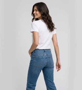 Guess Camiseta Logo Lantejoulas Degradê Branco