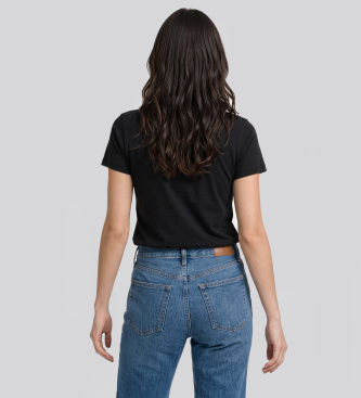 Guess Camiseta Logo Lantejoulas Degradê Preto