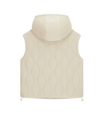 Guess Beige padded vest with hood