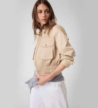 Guess Giacca utility cropped beige