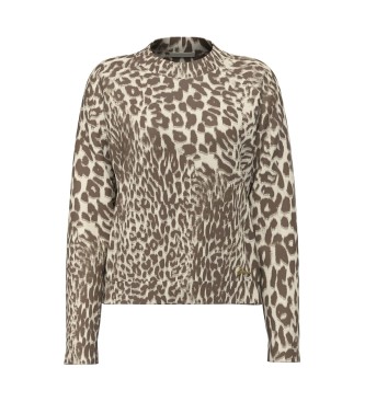 Guess Maglione Helen stampato marrone