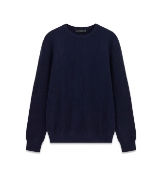 Guess Jersey Nestor met logo allover marineblauw