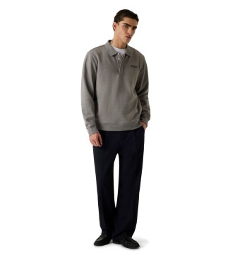 Guess Sweat-shirt style polo à manches longues, gris