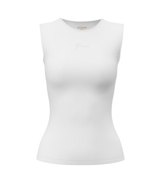 Guess Top Sans Manches Mini Logo Blanc