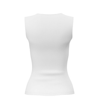 Guess Top Sans Manches Mini Logo Blanc