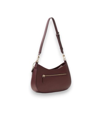 Guess Bolso de hombro con cremallera Noelle II burdeos