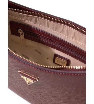 Guess Bolso de hombro con cremallera Noelle II burdeos