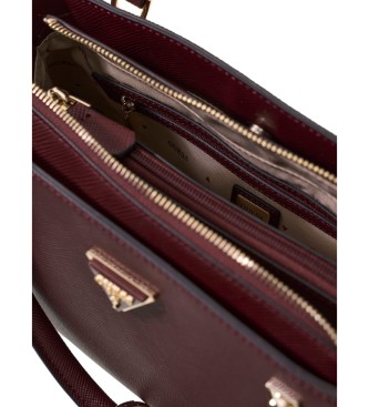 Guess Bolso satchel de lujo Noelle II granate