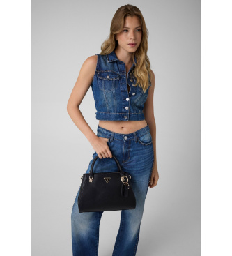 Guess Bolso de mano Noelle saffiano negro