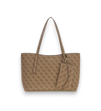 Guess Bolsa tote com fecho de correr superior Brenton beige