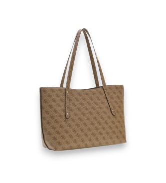 Guess Bolsa tote com fecho de correr superior Brenton beige