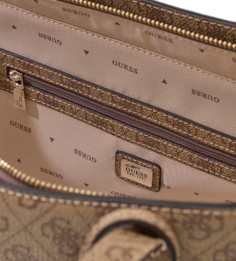 Guess Bolsa tote com fecho de correr superior Brenton beige