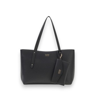 Guess Brenton tote-taske med lynlås ovenpå sort