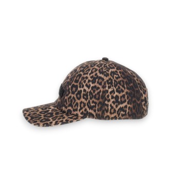 Guess Boné de beisebol em gabardine estampado marrom