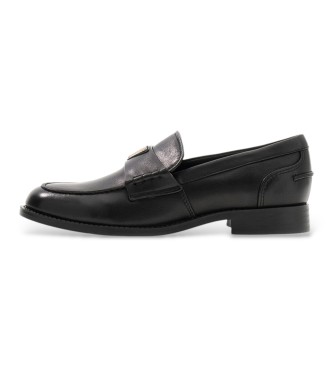 Guess Mocasines de Piel Beliso negro