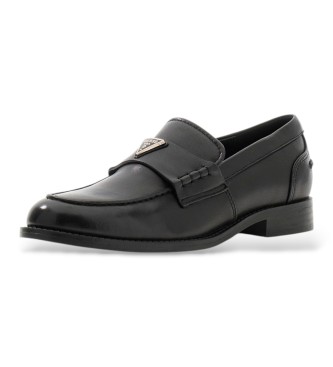 Guess Mocasines de Piel Beliso negro