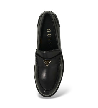 Guess Mocasines de Piel Beliso negro