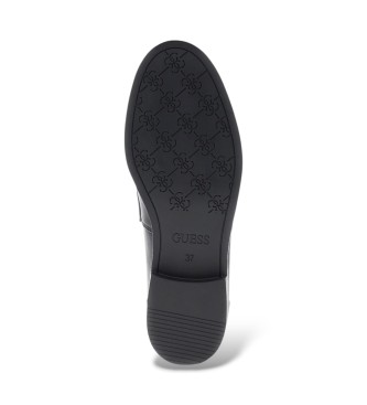 Guess Mocasines de Piel Beliso negro