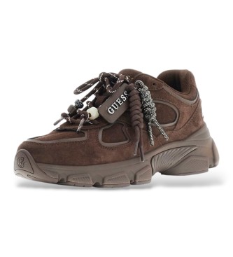 Guess Irrina Ledersneaker braun