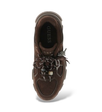 Guess Irrina Ledersneaker braun