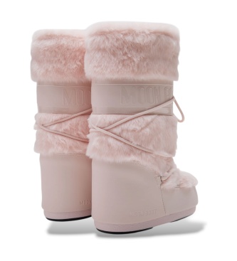 Moon Boot Icon Faux Fur Boots różowe