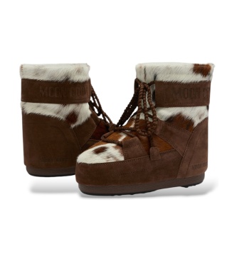 Moon Boot Icon Low Archive 1985 Cow bruna läderstövlar