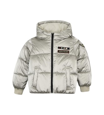 Zadig & Voltaire Quilted Coat Silver Metal