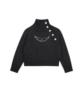Zadig & Voltaire Jersey Logo gris oscuro