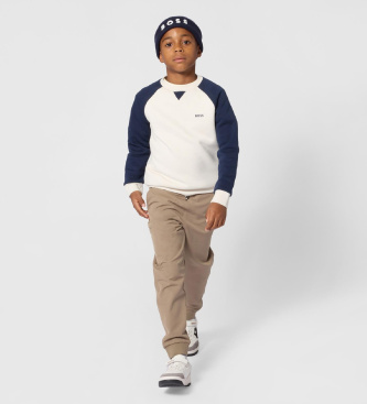 BOSS Casual hvid sweatshirt