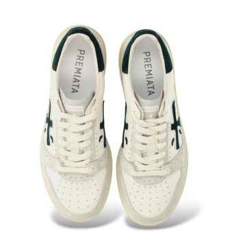 Premiata Baskets en Cuir Quinn blanc