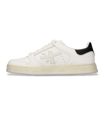 Premiata Baskets en cuir Quinn blanc
