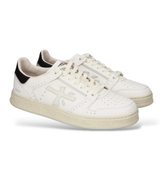 Premiata Baskets en cuir Quinn blanc