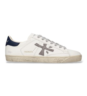 Premiata Baskets en Cuir Steven blanc