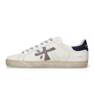Premiata Baskets en Cuir Steven blanc