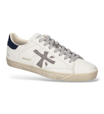 Premiata Baskets en Cuir Steven blanc