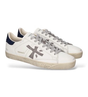 Premiata Baskets en Cuir Steven blanc