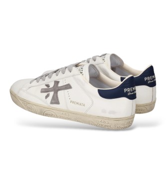 Premiata Baskets en Cuir Steven blanc