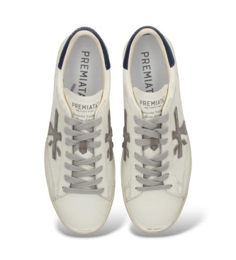 Premiata Baskets en Cuir Steven blanc