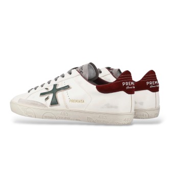 Premiata Baskets en Cuir Steven blanc