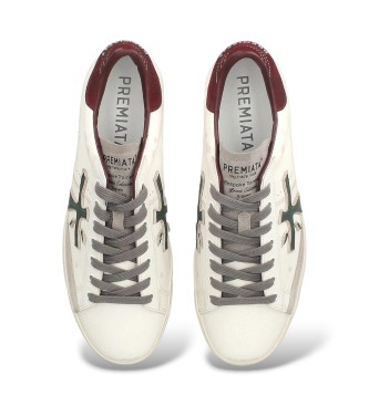 Premiata Baskets en Cuir Steven blanc