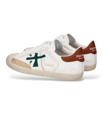 Premiata White Steven Leather Sneakers