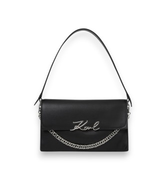 Karl Lagerfeld Black Signature Flap Bag