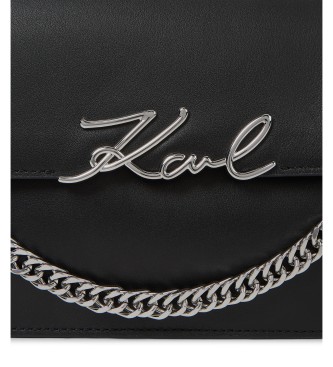 Karl Lagerfeld Black Signature Flap Bag