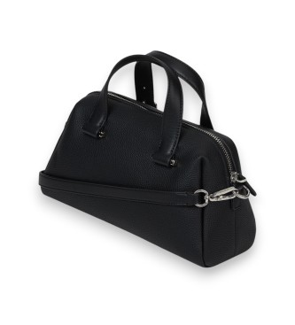 Karl Lagerfeld Black Ikon Pebble small satchel bag with charm