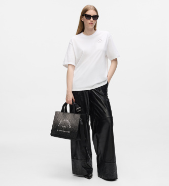 Karl Lagerfeld Medium square tote bag with rhinestones Rue St-Guillaume black