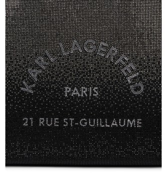 Karl Lagerfeld Medium square tote bag with rhinestones Rue St-Guillaume black