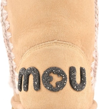 Mou Botas de Pele Eskimo 18 Glitter Logo bege