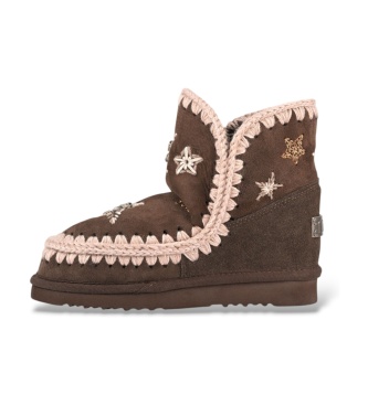 Mou Botas de Pele Eskimo 18 Estrelas e diamantes marrom